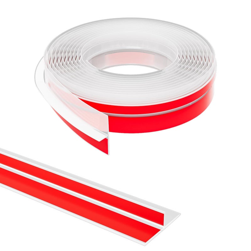Elvone T-Shaped Door Draft Stopper, 1.97 in x 20 Ft Silicone Seal Strip for Windows Gaps, Weather Stripping Seal Strip Shower Sweep, Clear - Image 1