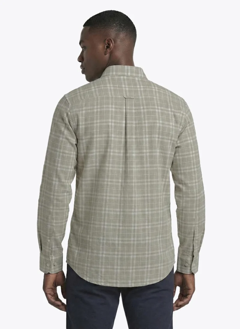 Nautica Men Regular Fit Long Sleeve Dyed Shirt for Workwear and Weekend Wear-Sand