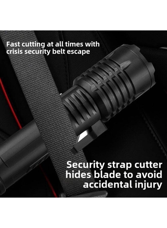 Hot-selling Multi-function Upgrade Cutter Safety Hammer Hook Strong Light Charging Digital Warning Zoom Flashlight-Color:Sj004-3 (window Breaking Hammer + Safety Belt Cutter)  - Image 2