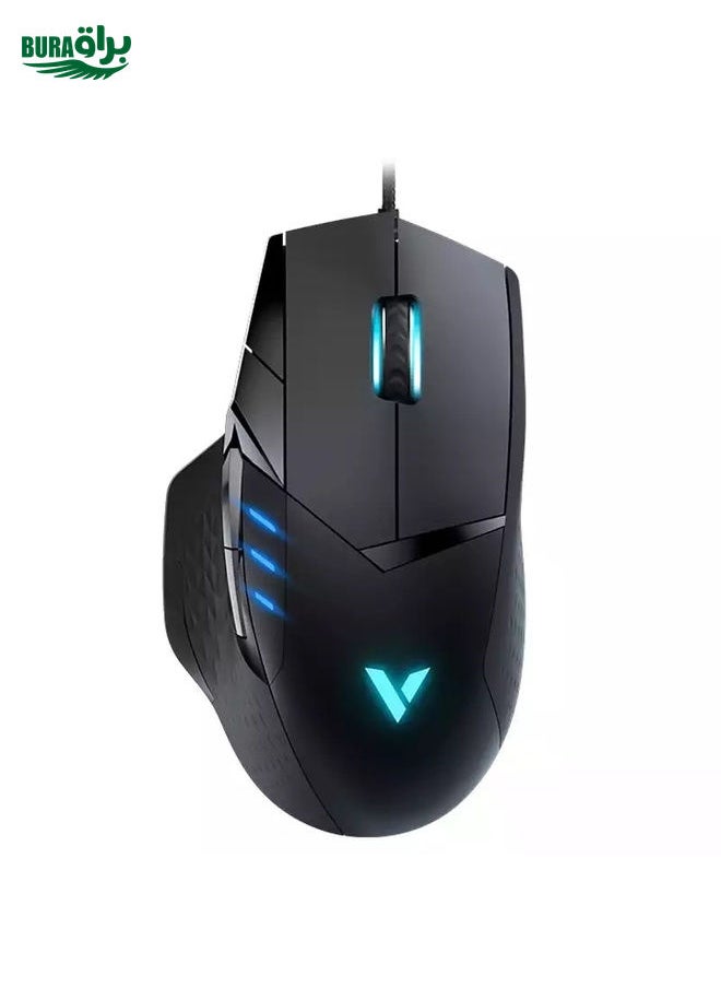 BURAQ Rapoo VT300 6200 DPI 10 Programmable Buttons RGB Lighting System Gaming Wired Mouse(Black)  - Image 1