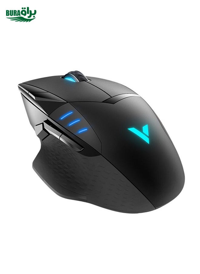 BURAQ Rapoo VT300 6200 DPI 10 Programmable Buttons RGB Lighting System Gaming Wired Mouse(Black)  - Image 2