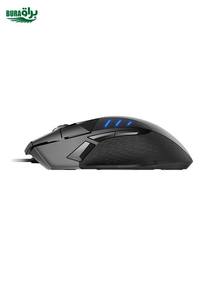 BURAQ Rapoo VT300 6200 DPI 10 Programmable Buttons RGB Lighting System Gaming Wired Mouse(Black)  - Image 5
