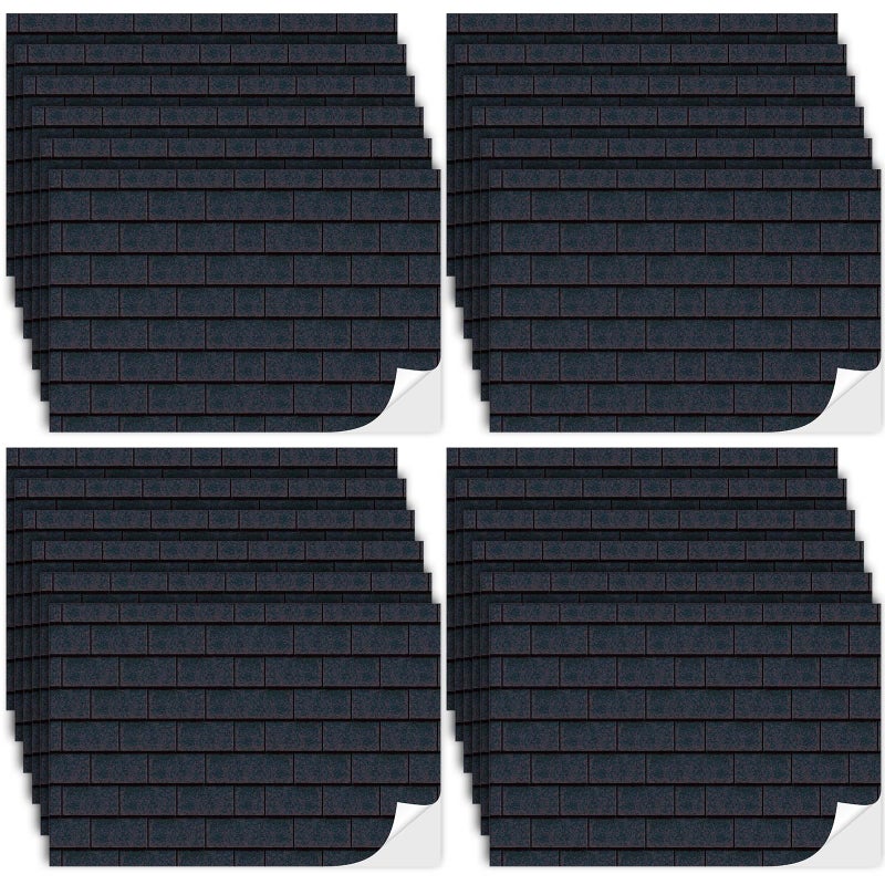 Flutesan 12 Pcs Miniature Dollhouse Wallpaper and Flooring Peel and Stick Mini DIY Self Adhesive Dollhouse Accessories 8.27 x 11.69 Inch (Roof Shingles Black Rectangular) - Image 1