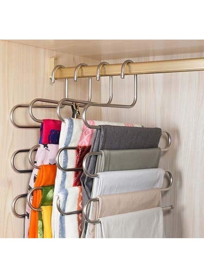 بينديا علاقة بنطلونات من الفولاذ المقاوم للصدأ على شكل حرف S من Pindia مكونة من 5 طبقات ومنظم - 3 قطع