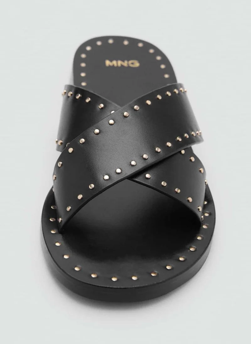MANGO Studded Leather Sandals