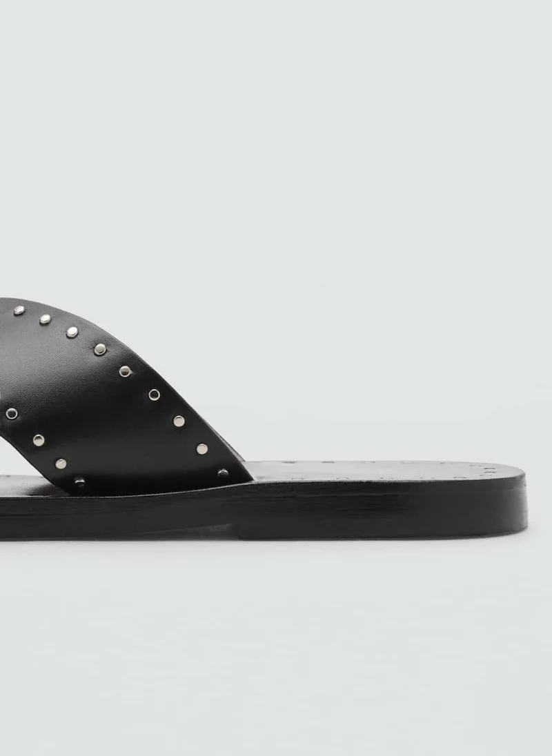 MANGO Studded Leather Sandals