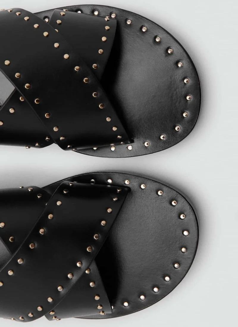 MANGO Studded Leather Sandals