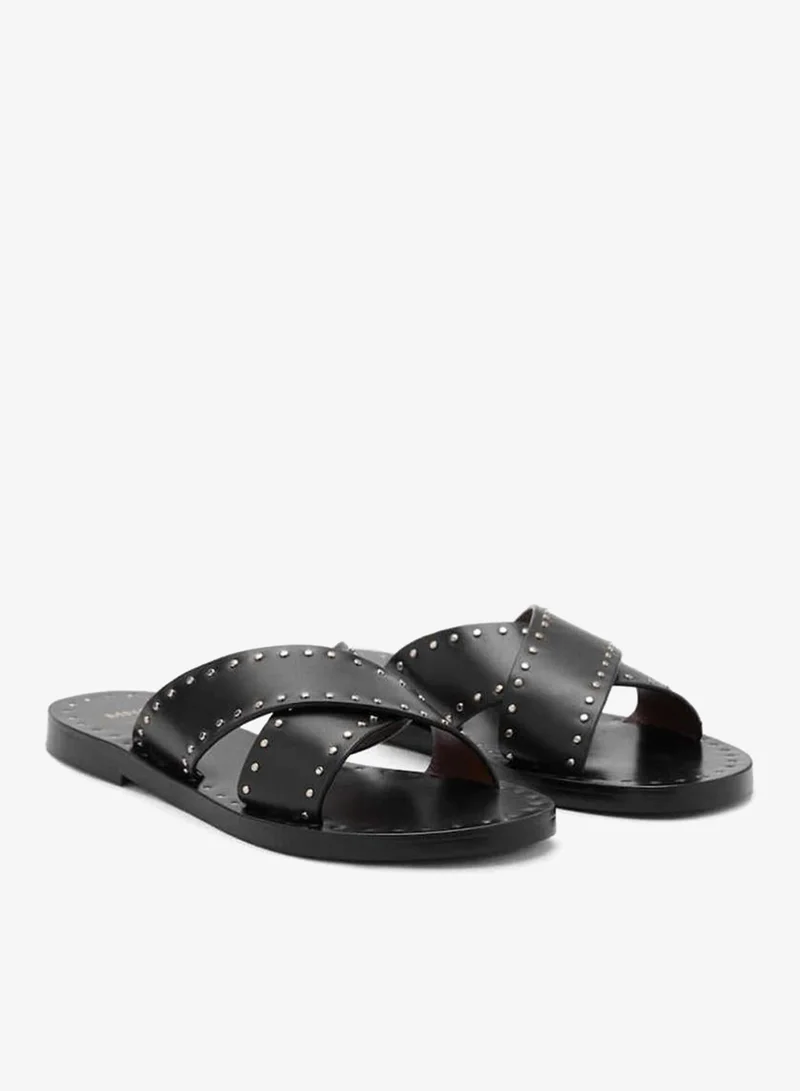 MANGO Studded Leather Sandals