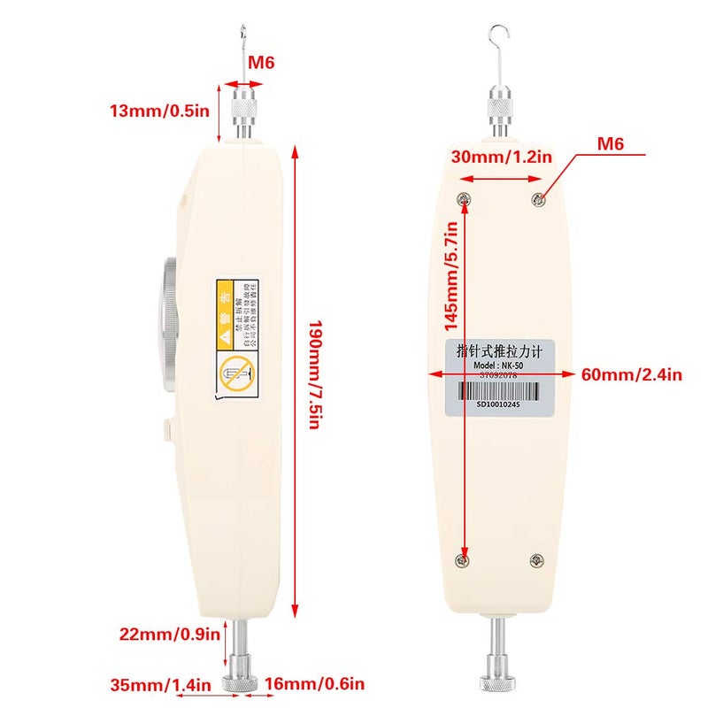 50N Analog Dynamometer Push Pull Force Meter Trigger Pull Scale Strain Gauge - Image 2