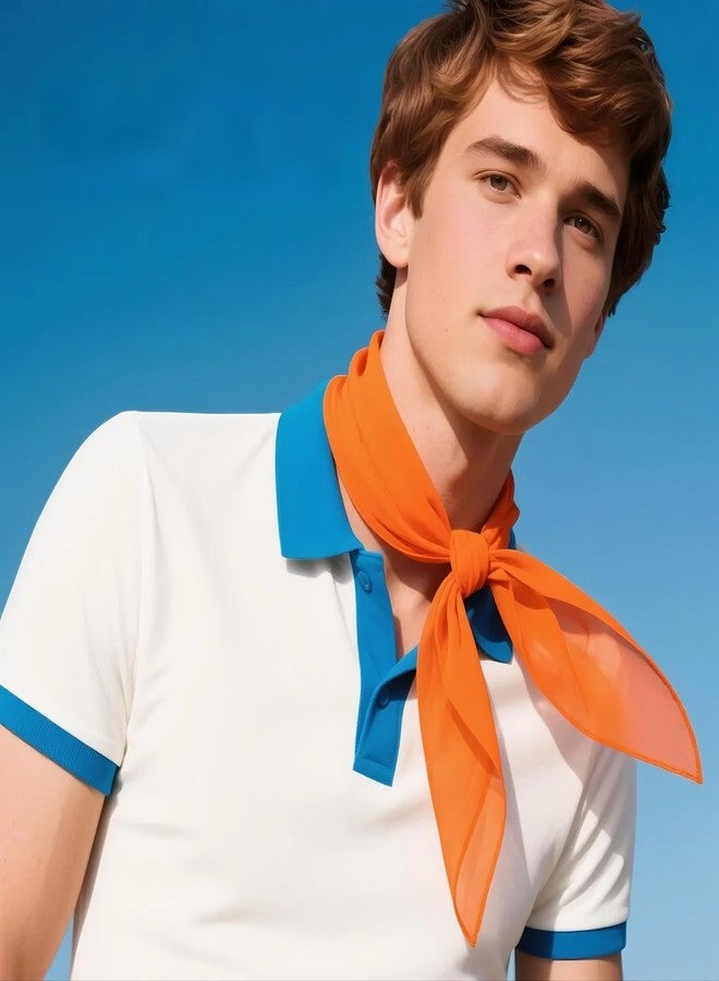 Fairycece Orange Scarf Orange Ascot Fred Jones Costume Adult Neck Scarf Women Men - Image 3