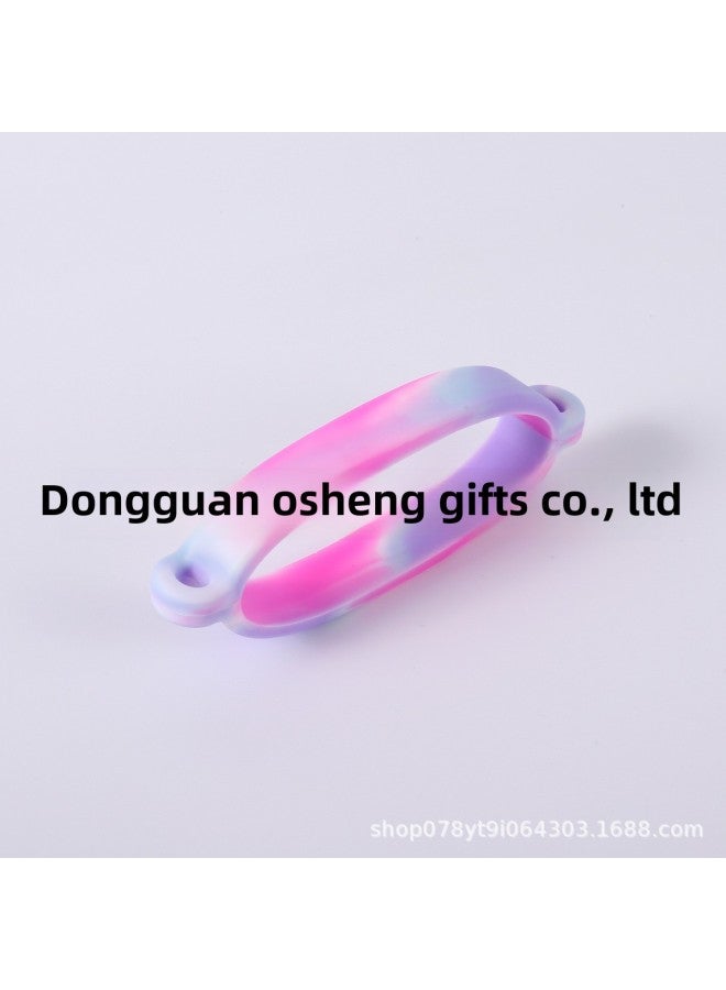 Silicone Water Cup Satchel Rope Ring Buckle Satchel Rope Water Cup Holder Highly Elastic Silicone Water Cup Handle Ring Buckle-Color:Light Purple Light Blue Powder--ring Set  - Image 1