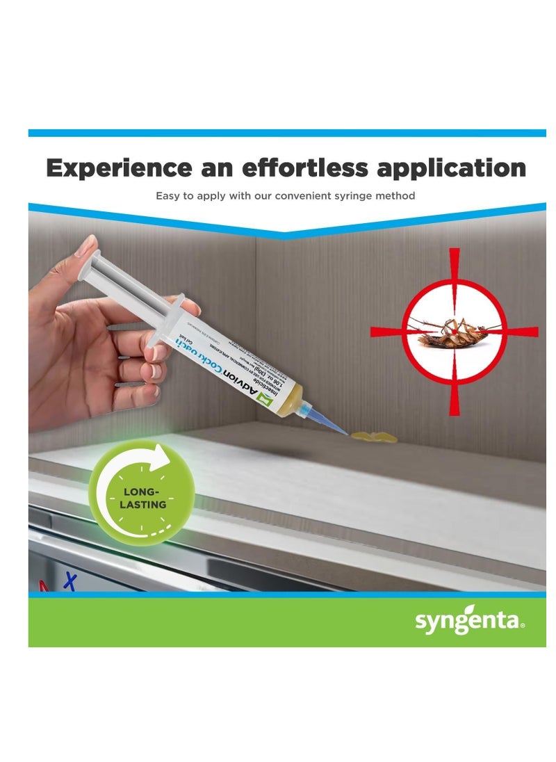 syngenta - 100% Original Cockroach Gel Bait, 30g Games, with plunger and tip Indoor Infestation, Roach Bait Effective Roach Killer, Child and Pet Safe Easy-toUse Household Dormitory Kitchen Cleaning SBC - Image 1
