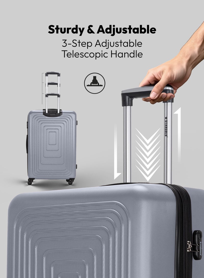 ستارجولد مجموعة أمتعة من 4 قطع، حقيبة سفر صلبة من مادة ABS مع سحاب قابل للتمدد، وعجلات دوارة 360 درجة، وقفل رقمي، وحقيبة سفر خفيفة الوزن بعجلات - Image 5