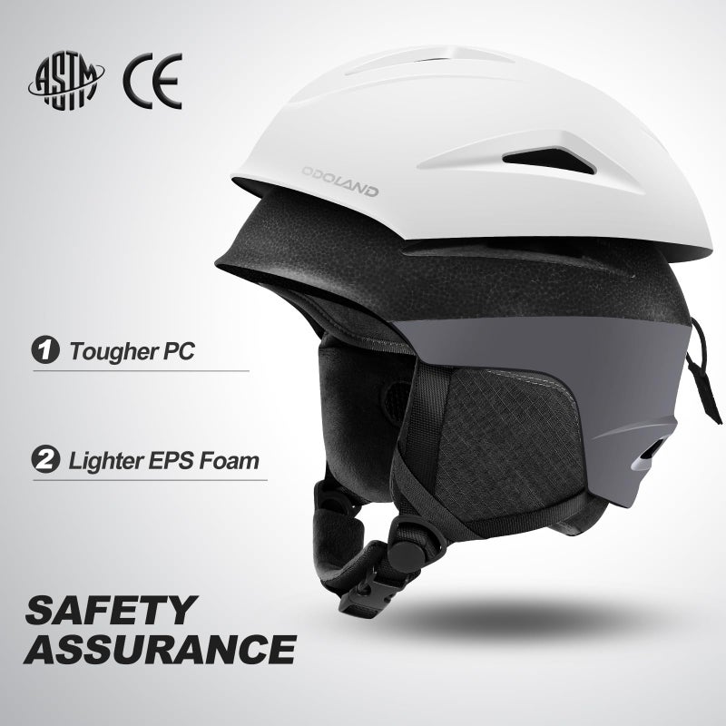 Odoland Ski Helmet, Snowboard Helmet with Ski Goggles for Adults and Youth, Audio Compatible, Shockproof, Windproof, Safety Snow Sports Helmet and Protective Glasses for Women, Elegent Lily, S - Image 2