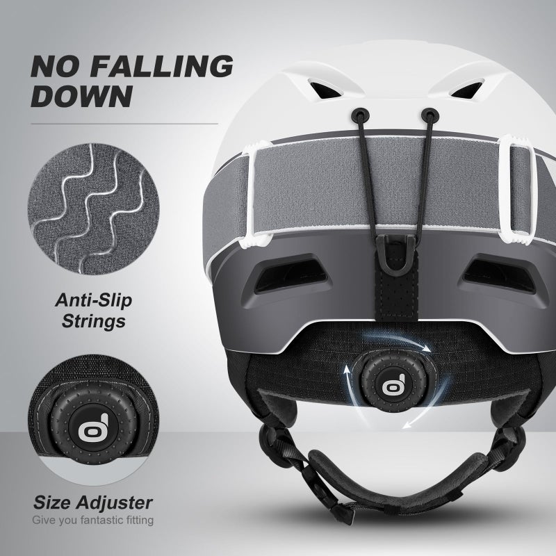 Odoland Ski Helmet, Snowboard Helmet with Ski Goggles for Adults and Youth, Audio Compatible, Shockproof, Windproof, Safety Snow Sports Helmet and Protective Glasses for Women, Elegent Lily, S - Image 4