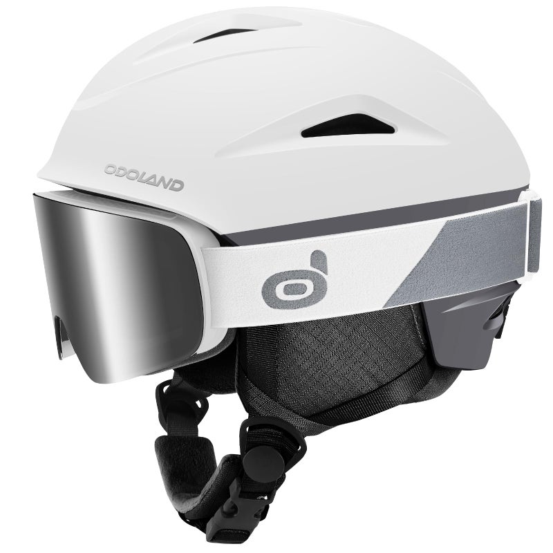 Odoland Ski Helmet, Snowboard Helmet with Ski Goggles for Adults and Youth, Audio Compatible, Shockproof, Windproof, Safety Snow Sports Helmet and Protective Glasses for Women, Elegent Lily, S - Image 1