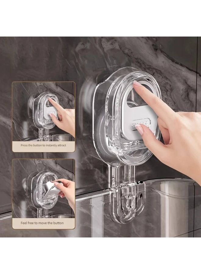 Transparent 3 Tier Plastic Wall Mounted Suction Cup Storage Rack Bathroom Organizer - Image 4