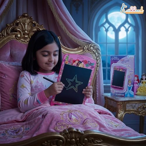 Kriiddaank Princess 10.5 Inch LCD Writing Tablet for Kids, Electronic Drawing Pad & Doodle Board, Reusable Travel Slate for Girls, Educational Birthday Gift for 3 4 5 6 7 8 9 10 Year Olds, Pink - Image 5