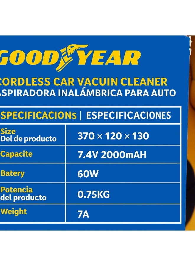 GOODYEAR Good-Year wireless car vacuum cleaner 60 Watts 7.4v - Image 5