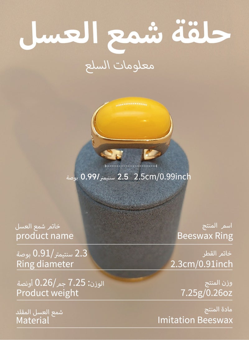 عام خاتم شمع العسل البيضاوي المصنوع من الذهب عيار 18 قيراط للرجال من النحاس البيضاوي - Image 4