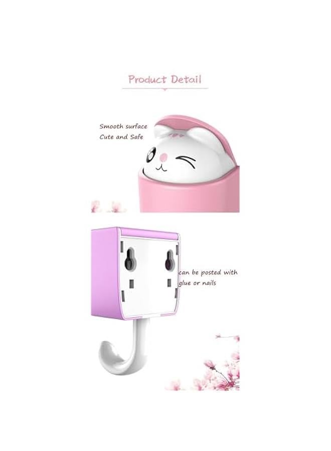 Cute Peek-A-Boo Hooks, Self Adhesive, Pop up Animal Decorative for Kids Boys Girls, for Key Coat Robe Towel, 4 Pack (Animals) - Image 3