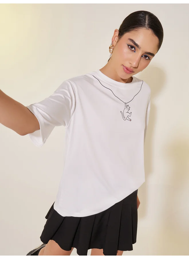 Take Two Take Two Relaxed Fit Round Neck Graphic T-shirt
