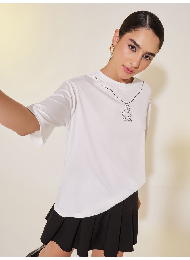 Take Two Take Two Relaxed Fit Round Neck Graphic T-shirt  - Image 1