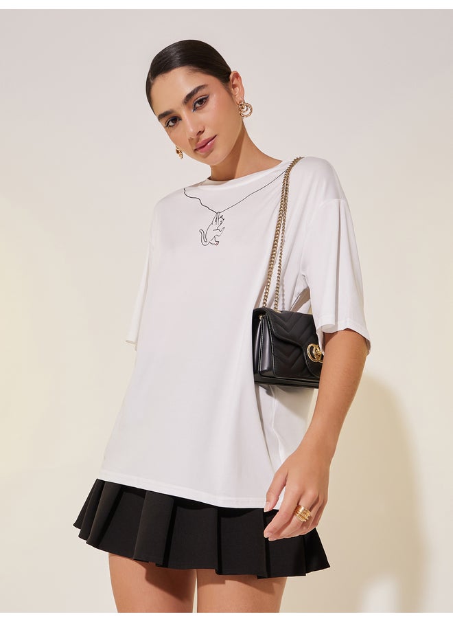 Take Two Take Two Relaxed Fit Round Neck Graphic T-shirt  - Image 3