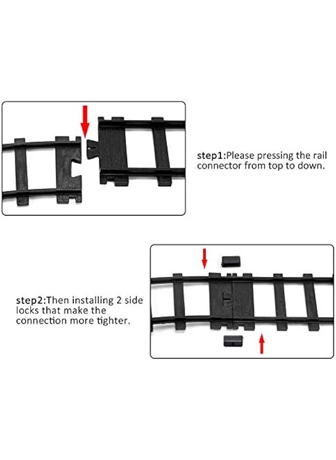 4 Pcs Train Tracks Accessories Curved Train Track Railroad Building Toy Railway Rail with 14 Snaps 9015 Trains Set,Gifts for 3 4 5 6 7 8+ Year Old Kids (Size：6cm-2.36in)  - Image 2