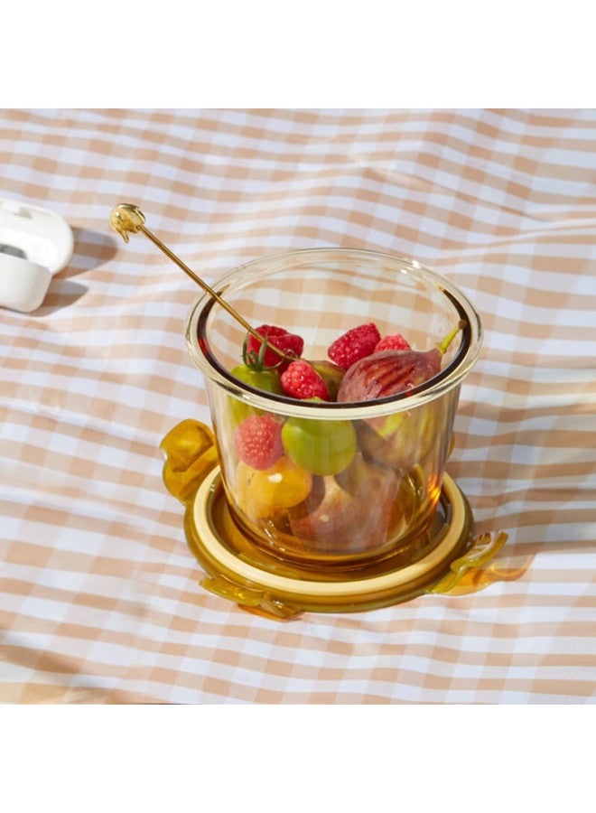 Visions Corning Amber-colored Food Storage Containers, Heat-resistant Glass Lunch Boxes, 3-piece Set, 600ml+700ml+980ml - Image 3