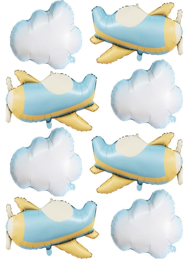 KHC-KHF Airplane-Balloons Cloud-Balloon 8PCS 31in Matte Airplane Foil Balloon 30in Cloud Balloons Birthday Party Baby Shower Wedding Graduation Travel Decoration - Image 1