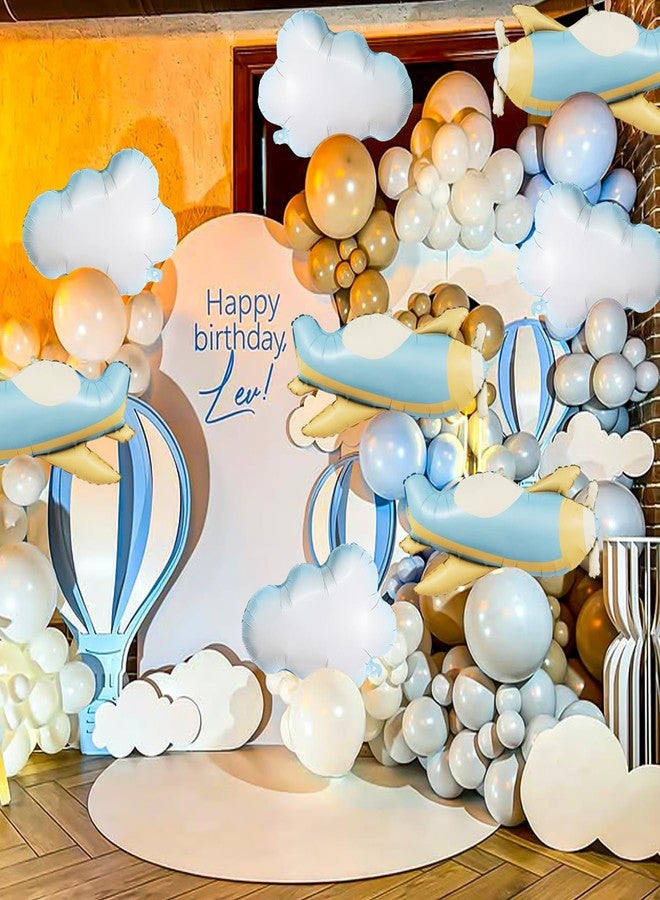 KHC-KHF Airplane-Balloons Cloud-Balloon 8PCS 31in Matte Airplane Foil Balloon 30in Cloud Balloons Birthday Party Baby Shower Wedding Graduation Travel Decoration - Image 2