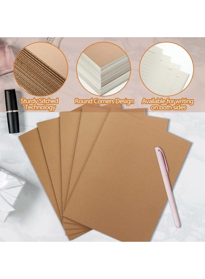 Lincia 24 Pack Kraft Notepads Bulk Thick Paper Notepad Set Kraft Brown cover 60 Pages Subject Journal Notebooks for Students Office School Notes Composition Writing Supplies, 8.27 x 11.22 inch(Lined) - Image 4