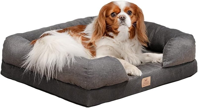 Ferplast Orthopedic Dog Bed MEMOR-ONE M Memory Foam, Removable Cover, Washable Grey - Image 1
