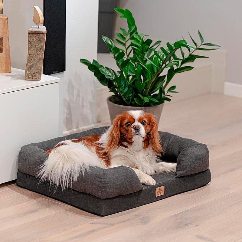 Ferplast Orthopedic Dog Bed MEMOR-ONE M Memory Foam, Removable Cover, Washable Grey - Image 3