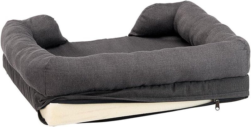Ferplast Orthopedic Dog Bed MEMOR-ONE M Memory Foam, Removable Cover, Washable Grey - Image 5