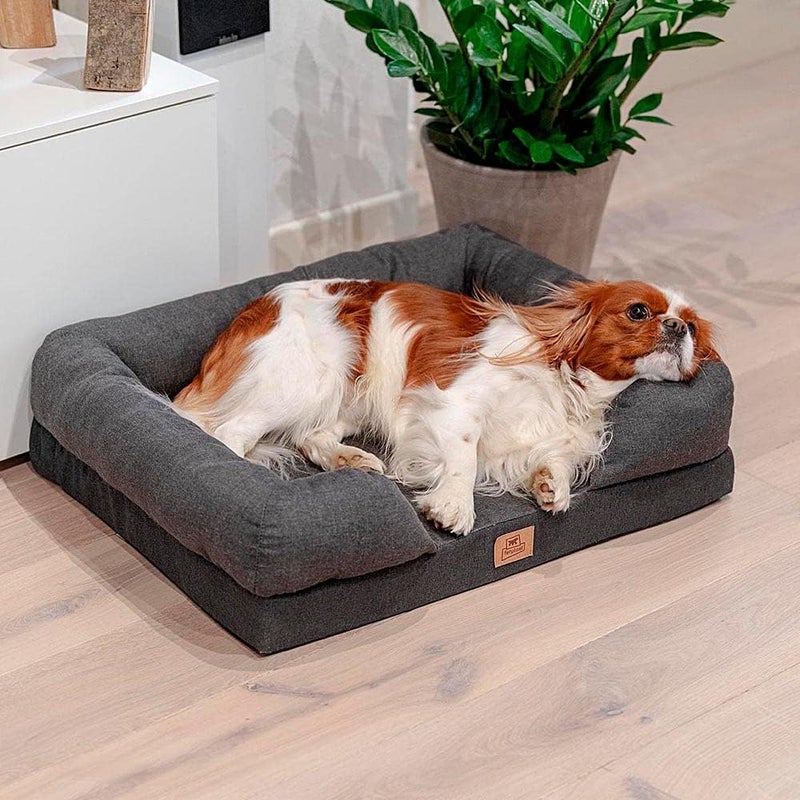 Ferplast Orthopedic Dog Bed MEMOR-ONE M Memory Foam, Removable Cover, Washable Grey - Image 4