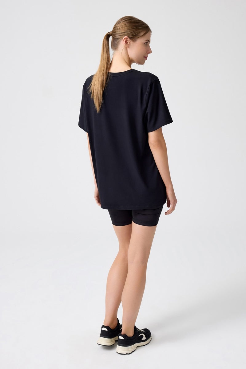 Los Ojos x Melodi Black Oversize T-Shirt Boyfriend T-Shirt  - Image 3