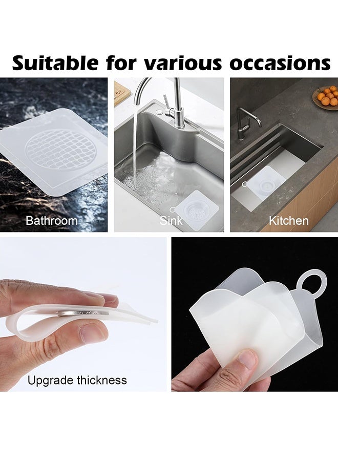 واي جيه 6 قطع أغطية تصريف سيليكون مقاس 15 × 15 سم ، مناسبة لأحواض الاستحمام والمطابخ والحمامات ، وحصائر منع رائحة المجاري ، وسدادات تصريف مزيلة للروائح الكريهة ، وسدادة رائحة التصريف بيضاء - Image 3