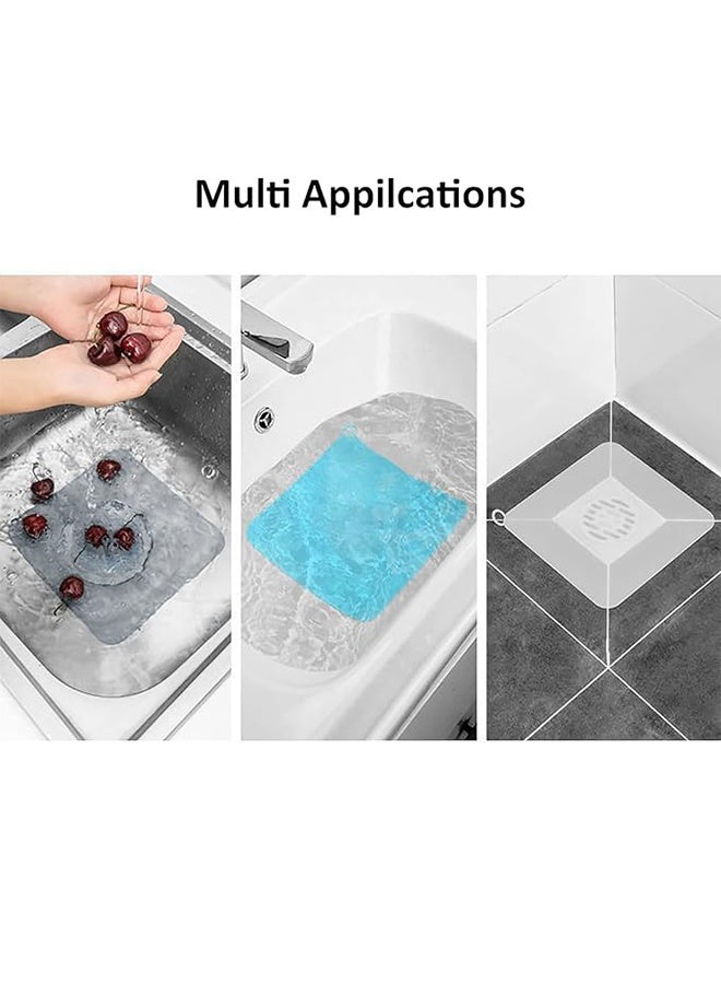 واي جيه 6 قطع أغطية تصريف سيليكون مقاس 15 × 15 سم ، مناسبة لأحواض الاستحمام والمطابخ والحمامات ، وحصائر منع رائحة المجاري ، وسدادات تصريف مزيلة للروائح الكريهة ، وسدادة رائحة التصريف بيضاء - Image 4