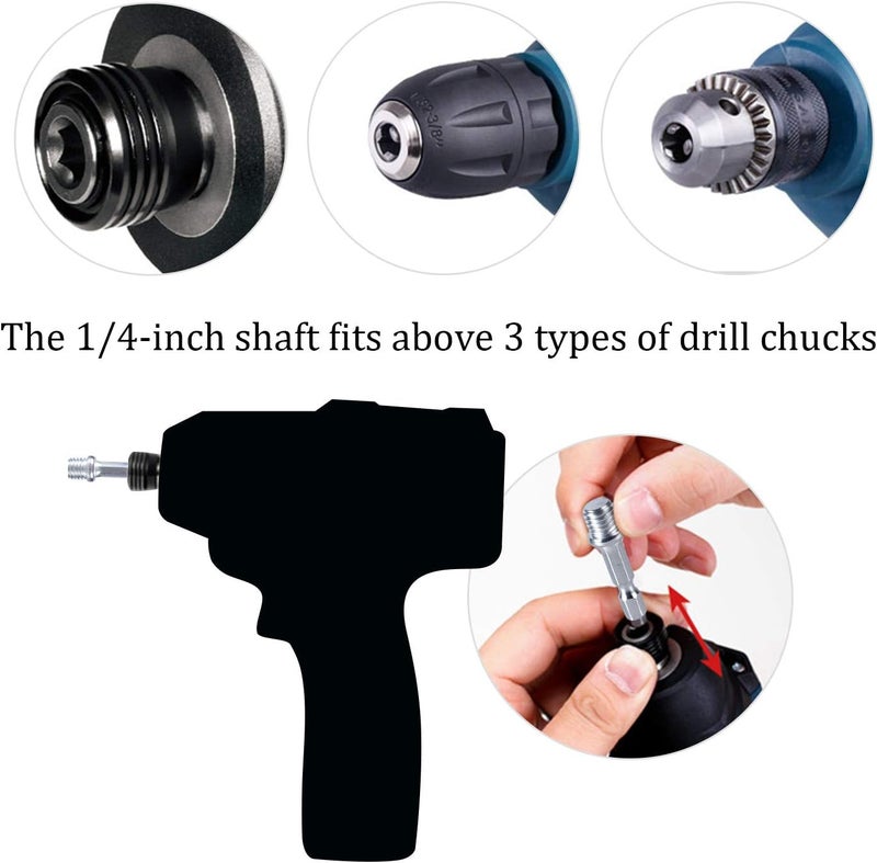 Kichwit 4 Inch Drill Power Brush Tile Scrubber Scouring Pads Cleaning Kit, Includes Attachment, Heavy Duty Household Cleaning Tool (Drill NOT Included) - Image 4