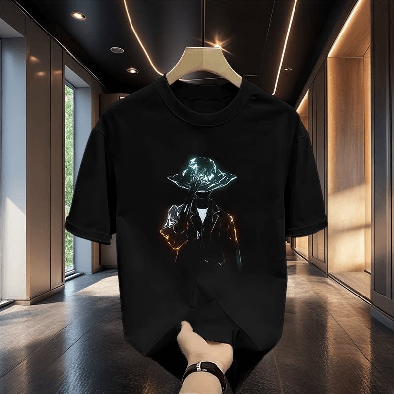 Summer new heavy cotton casual breathable short-sleeved t-shirt American trendy round-neck loose and versatile half-sleeved T-shirt - Image 2