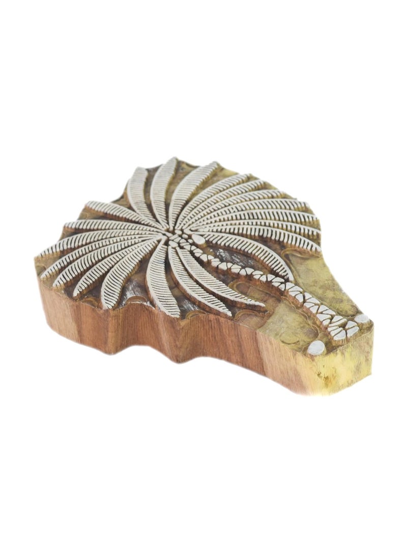 Global Art Global Art Tree Design Wooden Textile Printing Block Decorative Tree Pattern Stamp Hand Craved Printing Block Fabric Textile Printing Block i77165  - Image 3