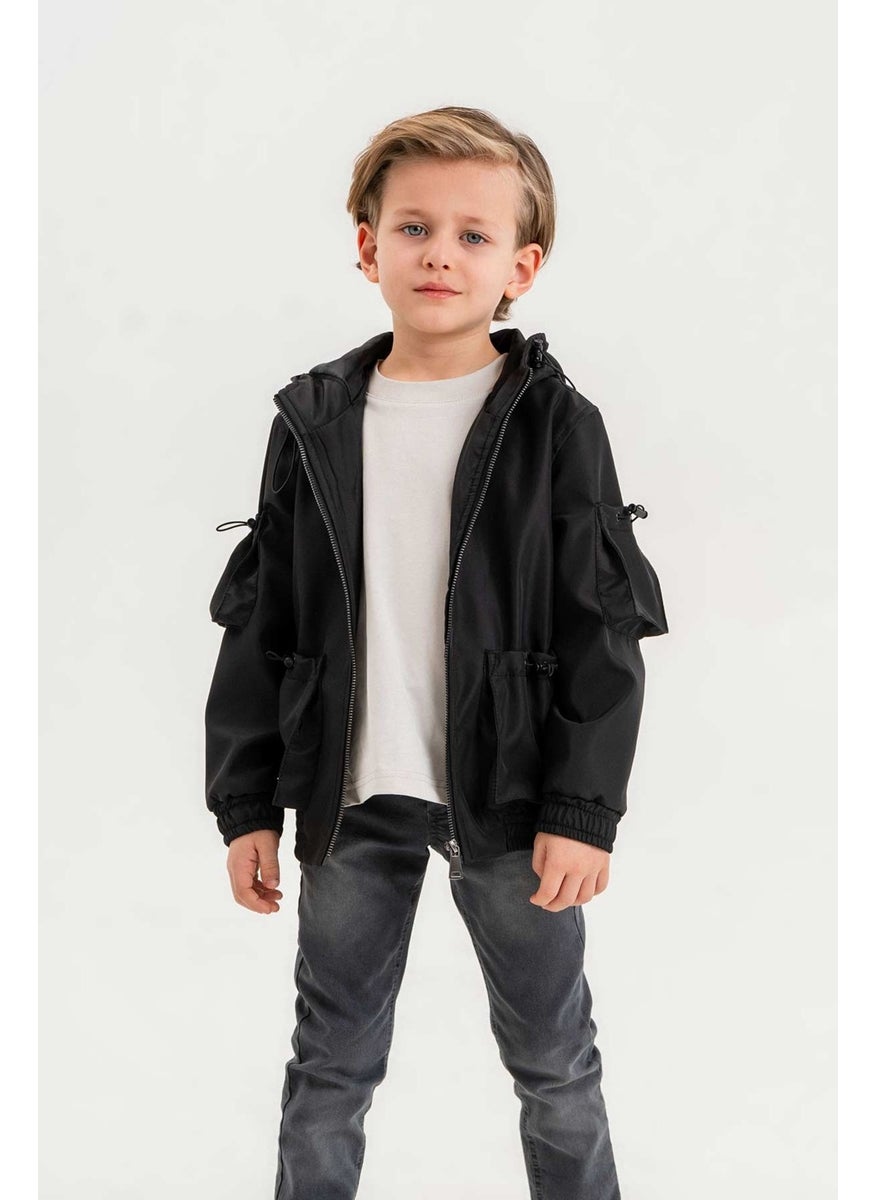 Gold Class Kidswear Double Pocket Hooded Lined Waterproof Boys Jacket  - Image 3