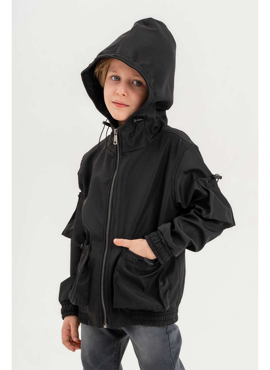 Gold Class Kidswear Double Pocket Hooded Lined Waterproof Boys Jacket  - Image 2