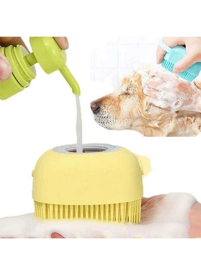 مجموعة فرشاة استحمام للكلاب والقطط مكونة من 3 قطع - فرشاة شامبو ناعمة من السيليكون للعناية بالحيوانات الأليفة، فرشاة استحمام تدليك مع موزع شامبو للكلاب والقطط - أداة استحمام لطيفة للعناية بالحيوانات الأليفة - Image 5
