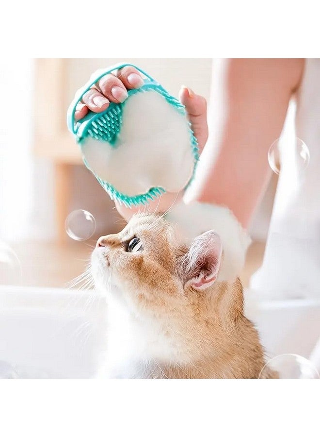 مجموعة فرشاة استحمام للكلاب والقطط مكونة من 3 قطع - فرشاة شامبو ناعمة من السيليكون للعناية بالحيوانات الأليفة، فرشاة استحمام تدليك مع موزع شامبو للكلاب والقطط - أداة استحمام لطيفة للعناية بالحيوانات الأليفة - Image 4