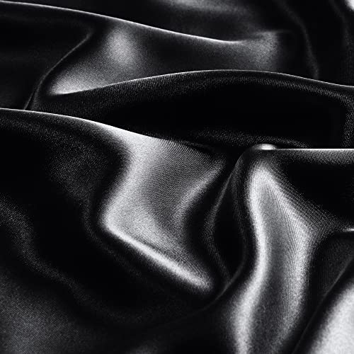 BEDELITE Satin Pillowcase with Zipper, Black King Size Pillow Cases Set of 2, Super Soft and Cooling Similar to Silk Pillow Cases, Gift for Women Men(20x36 Inches) - Image 3