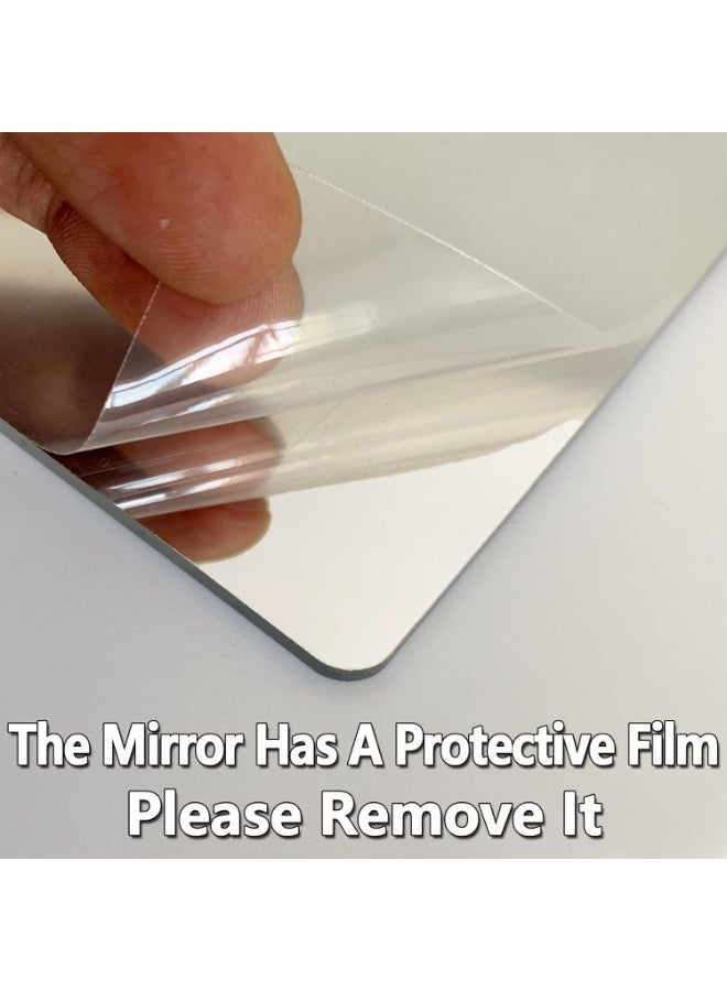 مرآة حائط غير قابلة للكسر، ملصقات مرآة حائط، مرآة كاملة الجسم للأطفال، عبوة من 4 قطع 30 × 20 سم، مرايا طويلة من زجاج شبكي مقاوم للكسر لخزانة غرفة النوم، مرايا بلاستيكية للأطفال غير زجاجية لاصقة على المرآة - Image 4