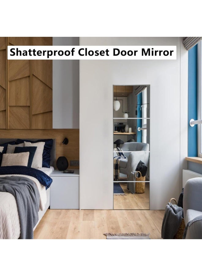 مرآة حائط غير قابلة للكسر، ملصقات مرآة حائط، مرآة كاملة الجسم للأطفال، عبوة من 4 قطع 30 × 20 سم، مرايا طويلة من زجاج شبكي مقاوم للكسر لخزانة غرفة النوم، مرايا بلاستيكية للأطفال غير زجاجية لاصقة على المرآة - Image 5